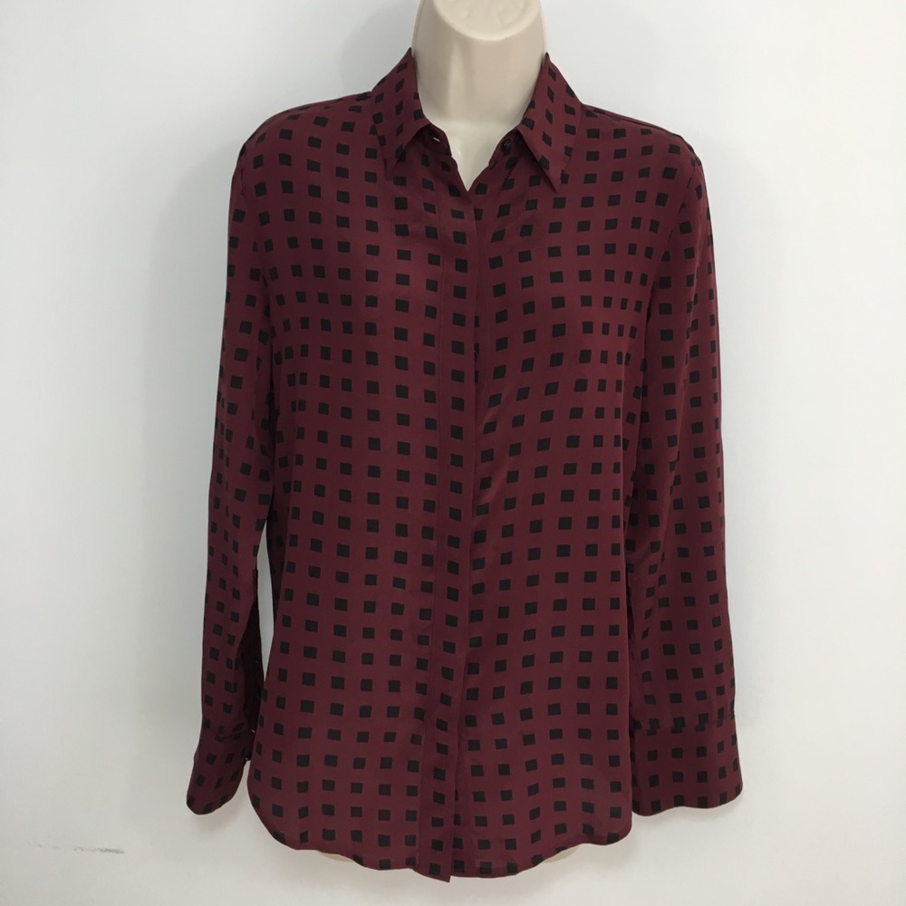 Madewell silk Bromley square print blouse small